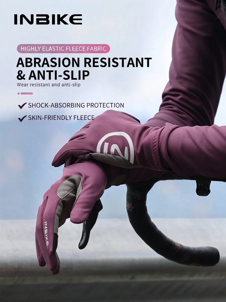 IH23C701 Thermal Fleece Long-Finger Cycling Gloves
