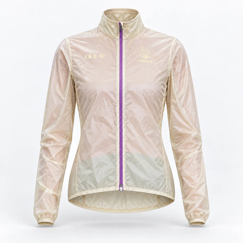 Vintis Women Packable Cycling Windbreaker in yellow