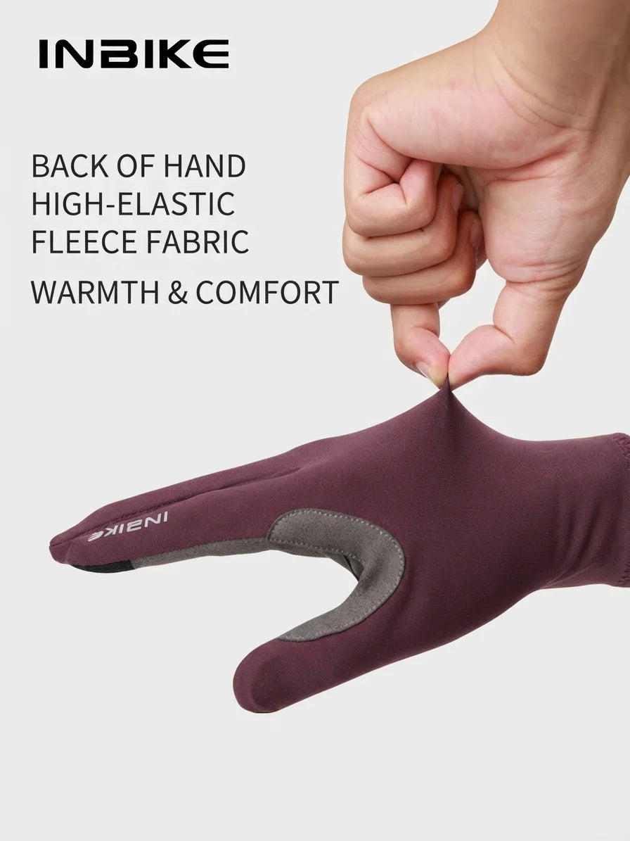 IH23C701 Thermal Fleece Long-Finger Cycling Gloves