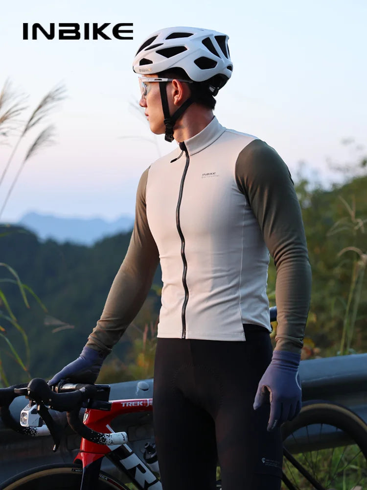 Yunor Men's Fleece Long-Sleeve Cycling Jersey