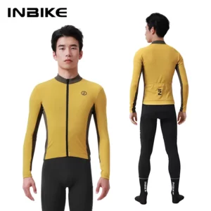 Men's Retro Color-Block Thermal Fleece Cycling Jersey