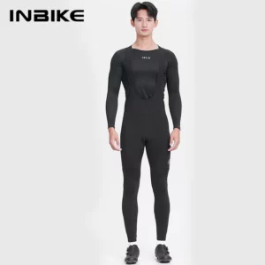 Men's High-Waist Thermal Fleece Cycling Bib Tights