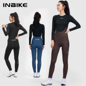 Women's High-Waist Thermal Fleece Cycling Bib Tights